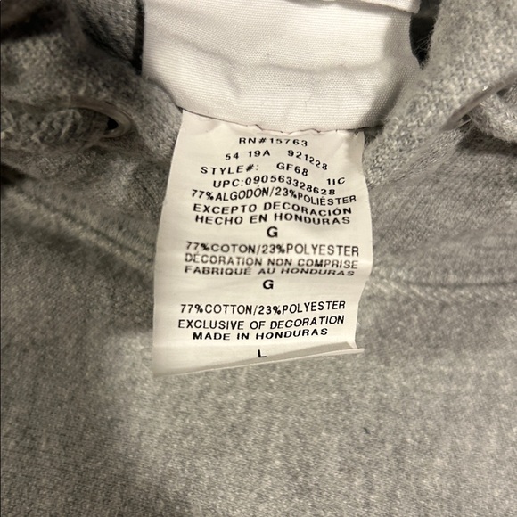 Champion Heather Gray reverse-weave, Hoodie with Red and Blue Logo - Picture 3 of 5